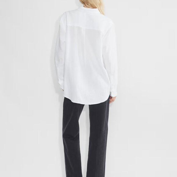 NWT Aritzia LITTLE MOON AirPlush Cotton Sail Shirt WHITE L - Picture 5 of 5